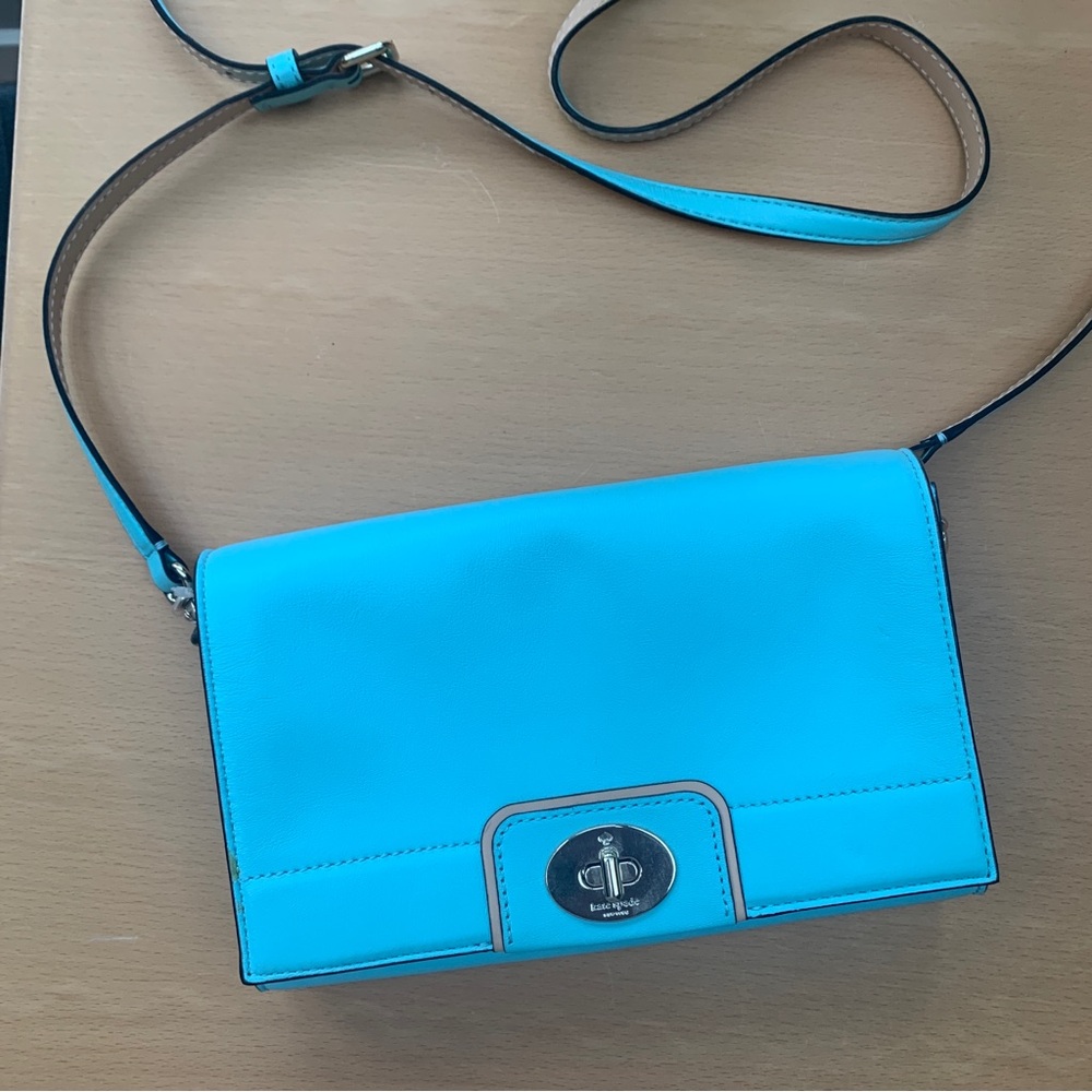 Kate Spade Blue Crossbody Bag โ Quiet Luxury Academia Coastal Pop Luxe Nautical